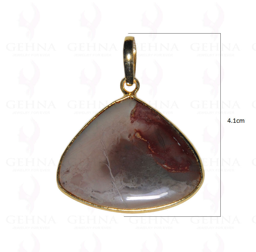 Creek Jasper Gemstone Studded Pendant In.925 Silver Overlay GP3689