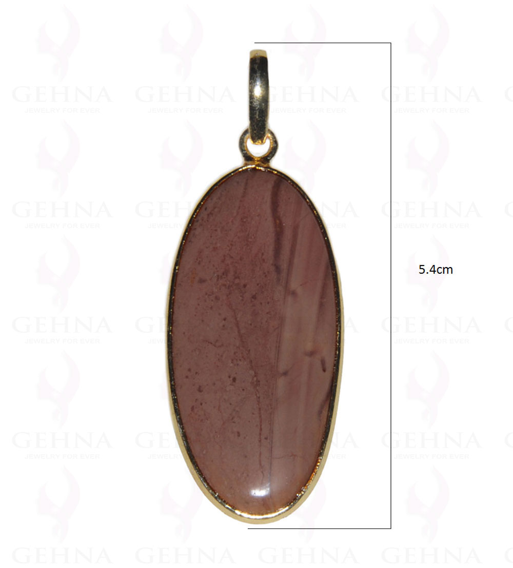 Creek Jasper Gemstone Studded Pendant In.925 Silver Overlay GP3692