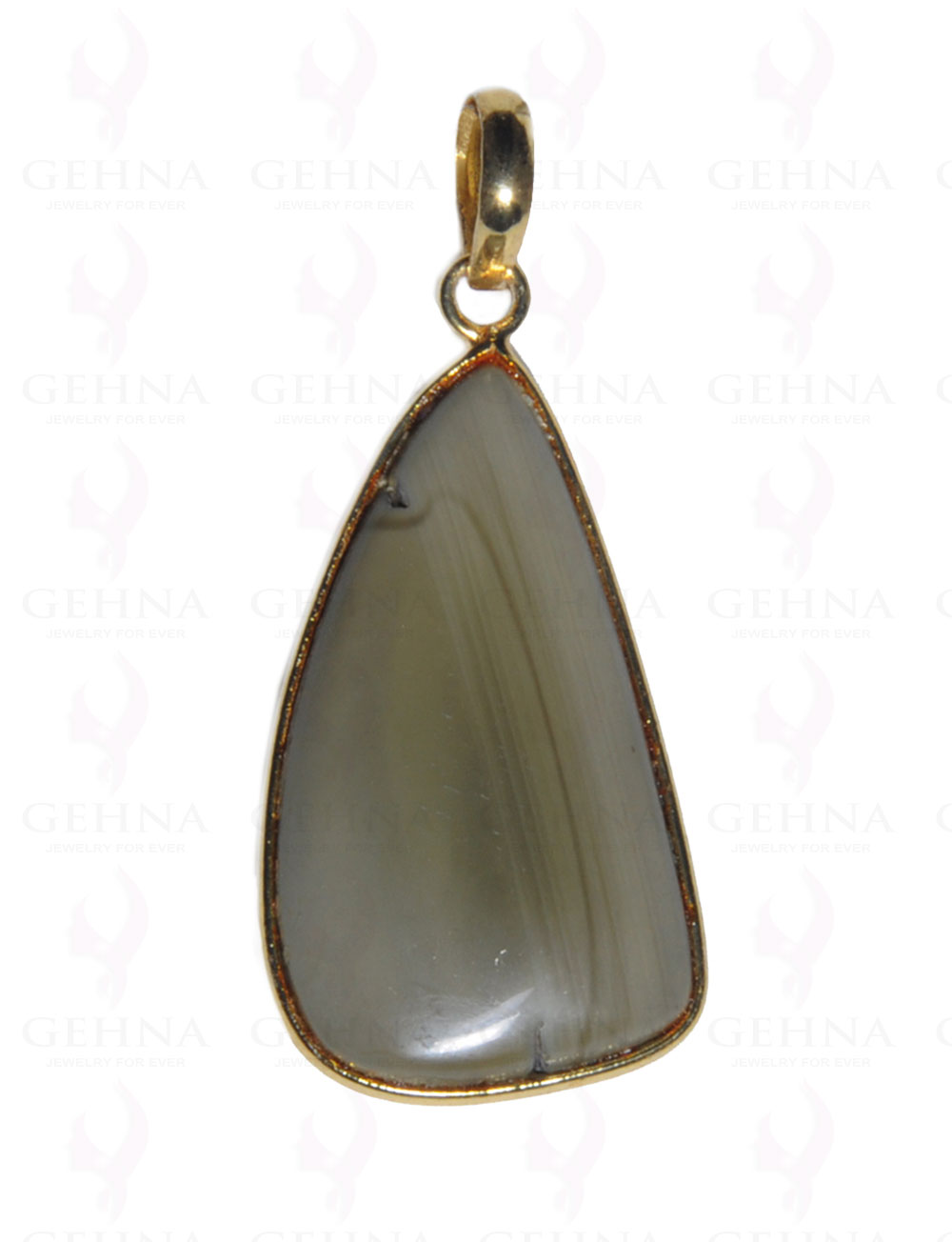 Creek Jasper Gemstone Studded Pendant In.925 Silver Overlay GP3695