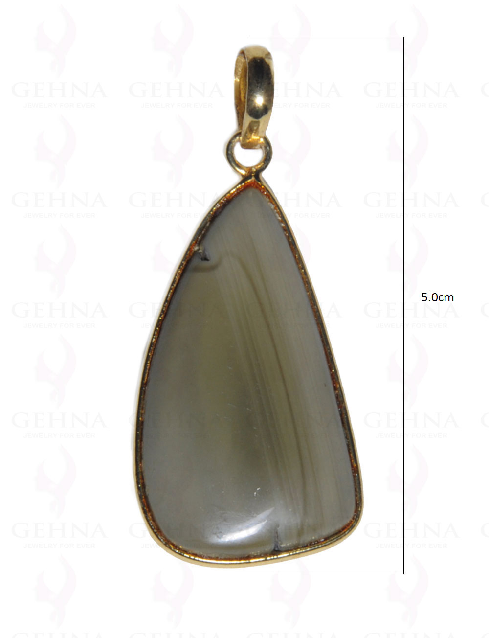 Creek Jasper Gemstone Studded Pendant In.925 Silver Overlay GP3695