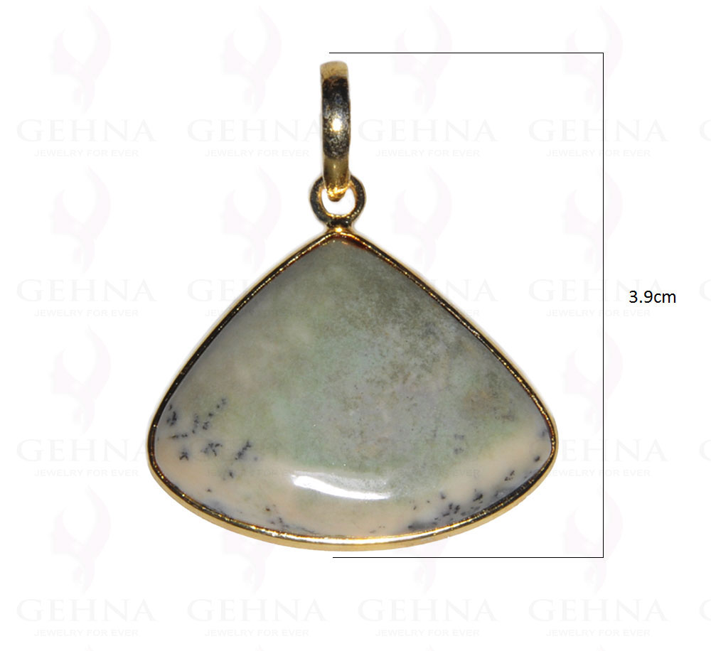 Desert Sage Jasper Gemstone Studded Pendant In.925 Silver Overlay GP3700