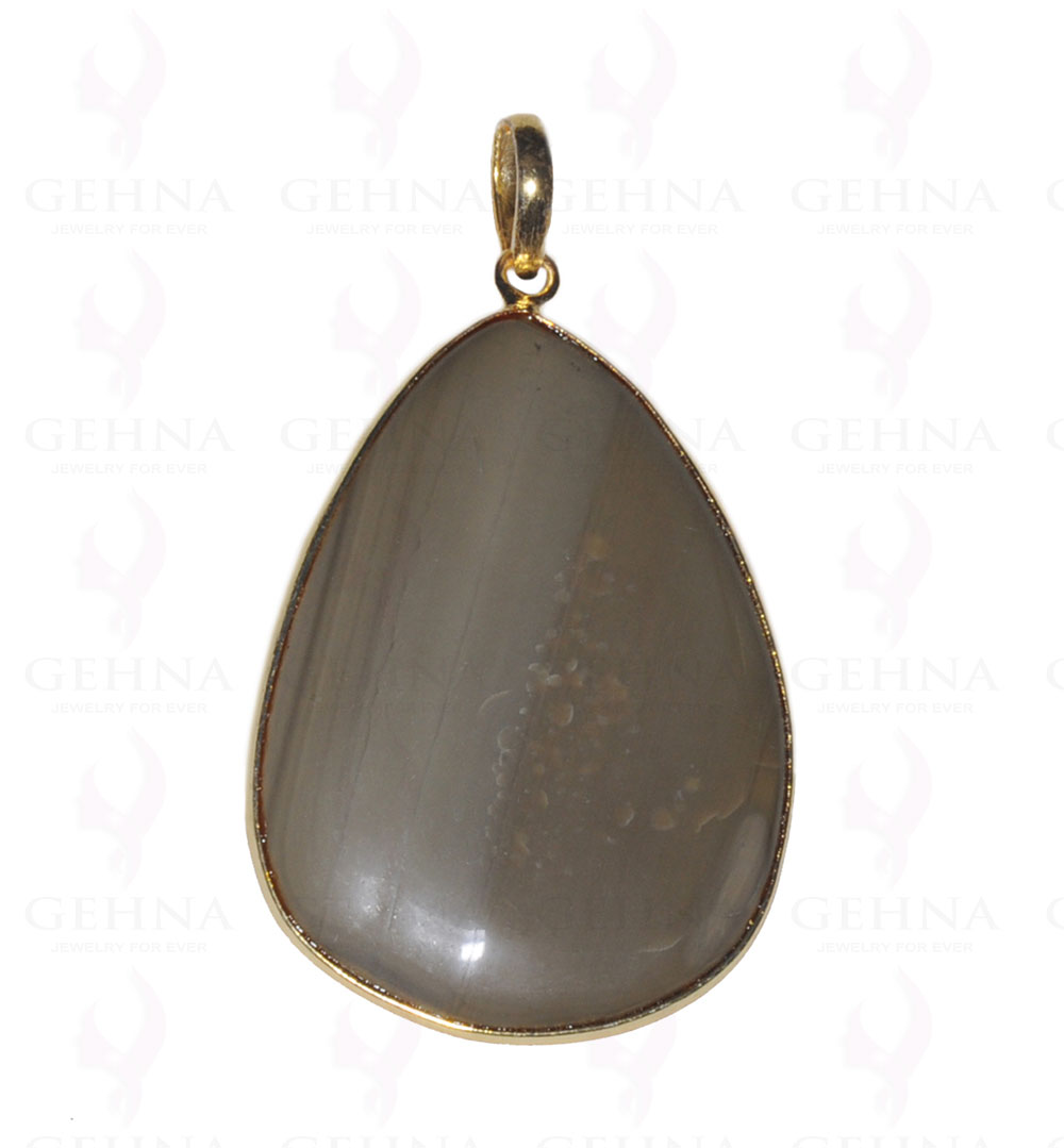 Creek Jasper Gemstone Studded Pendant In.925 Silver Overlay GP3704