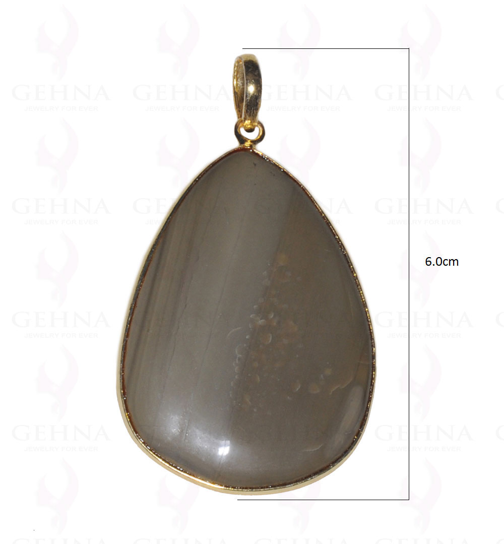 Creek Jasper Gemstone Studded Pendant In.925 Silver Overlay GP3704