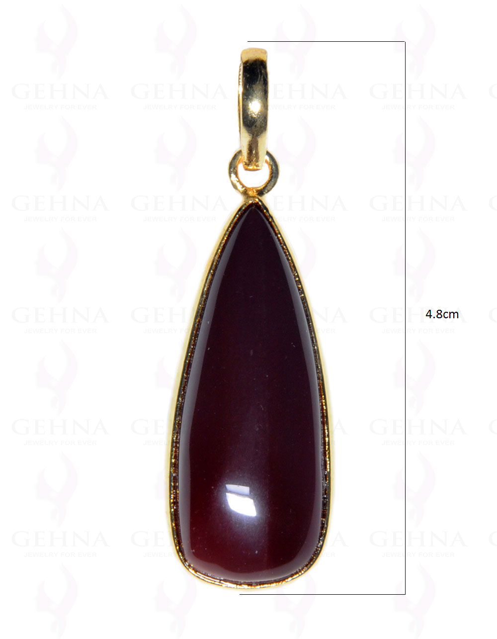 Red Mookaite Gemstone Studded Pendant In.925 Silver Overlay GP3705