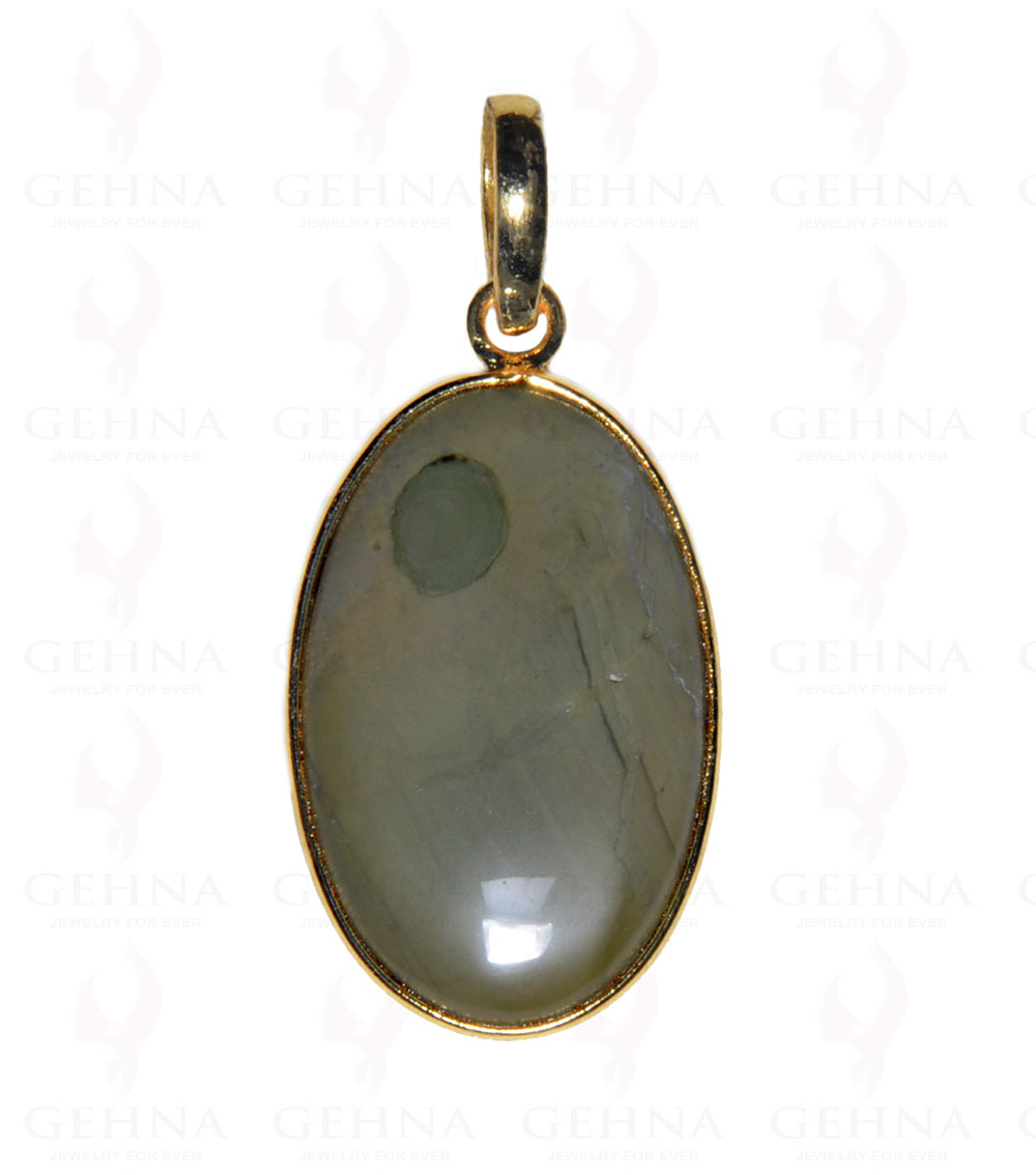 Creek Jasper Gemstone Studded Pendant In.925 Silver Overlay GP3710
