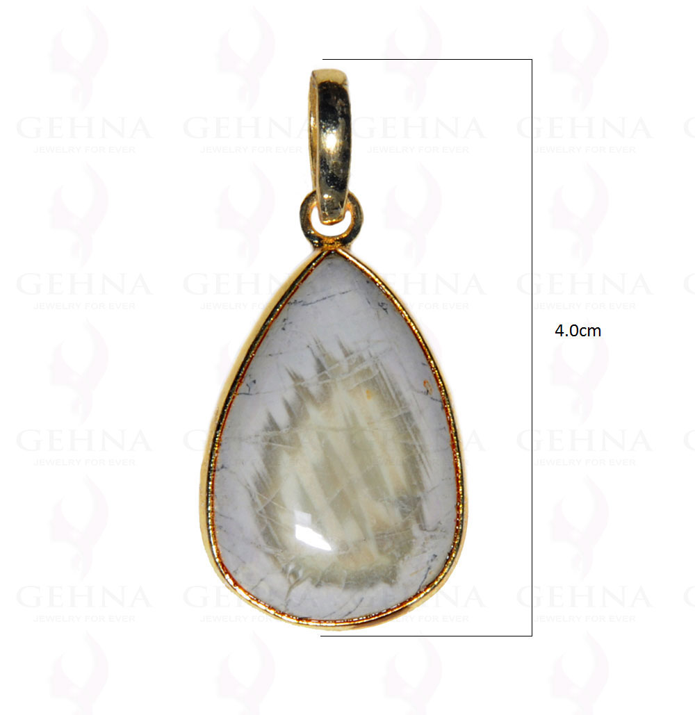 Desert Sage Jasper Gemstone Studded Pendant In.925 Silver Overlay GP3711