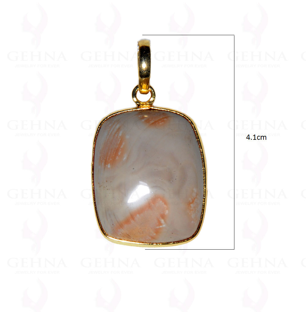 Desert Sage Jasper Gemstone Studded Pendant In.925 Silver Overlay GP3718