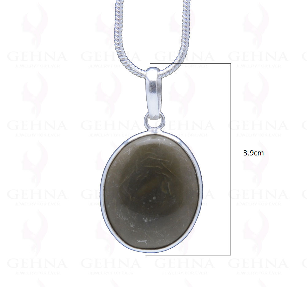 Green Creek Jasper Gemstone Studded Pendant In.925 Silver Overlay GP3722