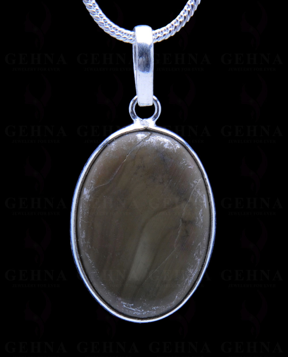 Desert Sage Jasper Gemstone Studded Pendant In.925 Silver Overlay GP3770