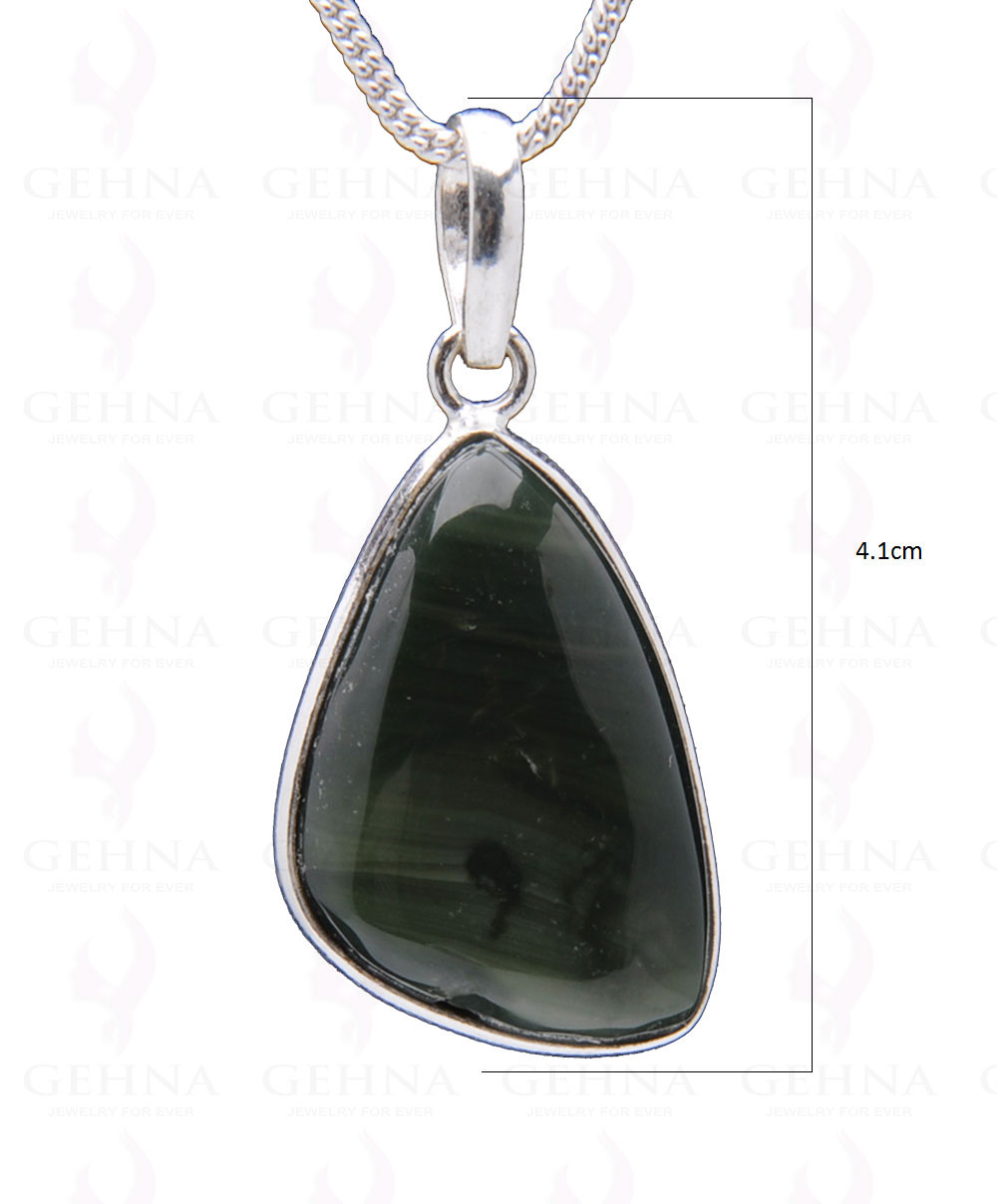 Desert Sage Jasper Gemstone Studded Pendant In.925 Silver Overlay GP3771