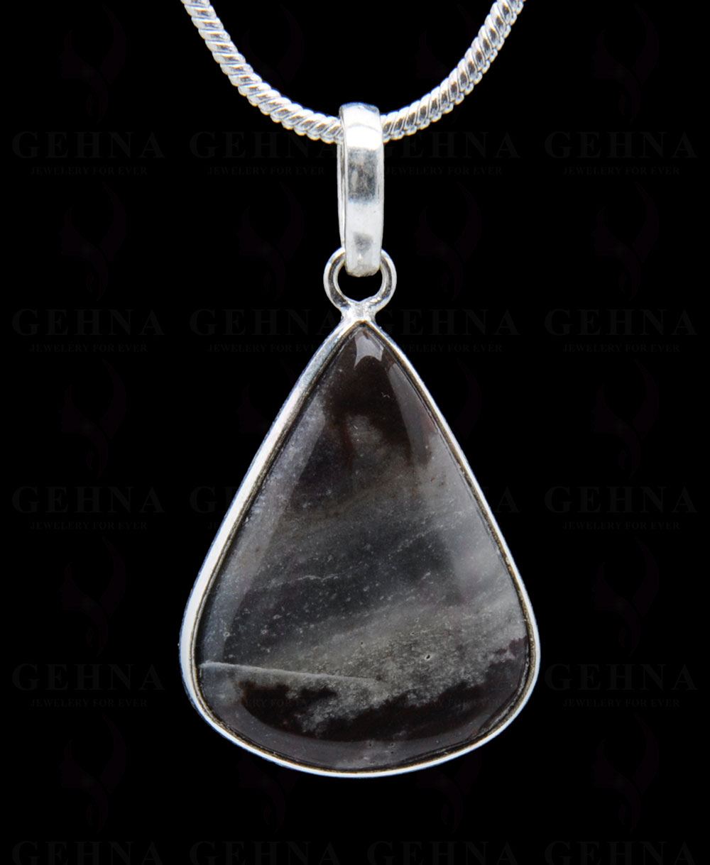 Jasper Gemstone Studded Pendant In.925 Silver Overlay GP3772