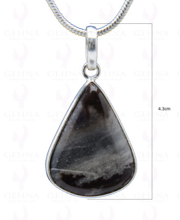 Jasper Gemstone Studded Pendant In.925 Silver Overlay GP3772
