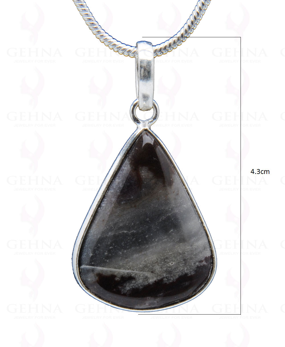 Jasper Gemstone Studded Pendant In.925 Silver Overlay GP3772