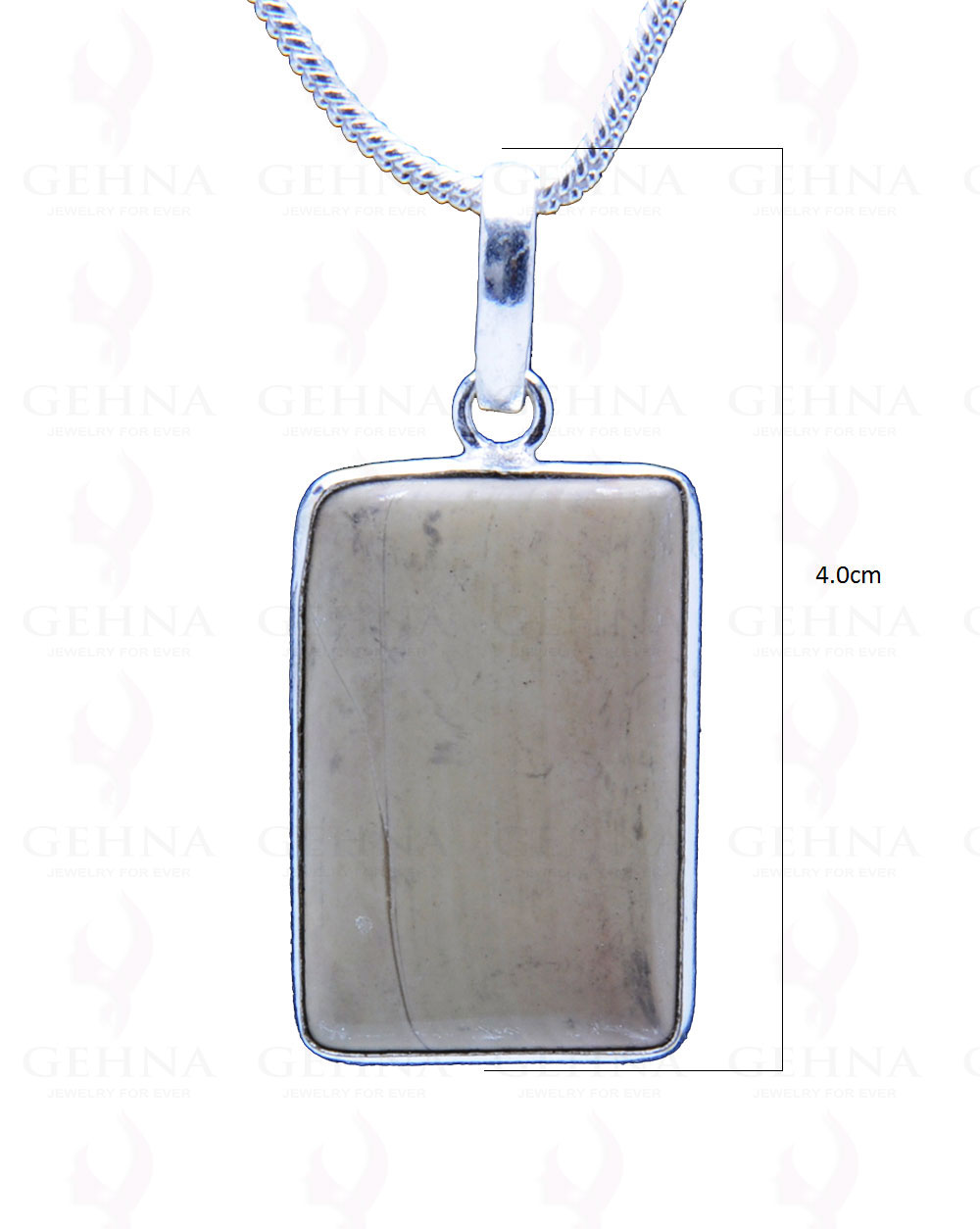 Desert Sage Jasper Gemstone Studded Pendant In.925 Silver Overlay GP3775