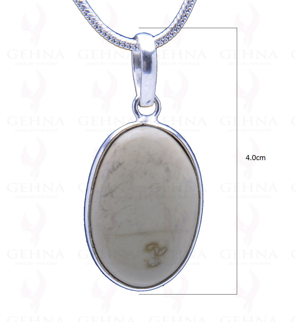 Desert Sage Jasper Gemstone Studded Pendant In.925 Silver Overlay GP3789