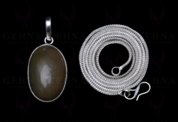 Green Creek Jasper Gemstone Studded Pendant In.925 Silver Overlay GP3802