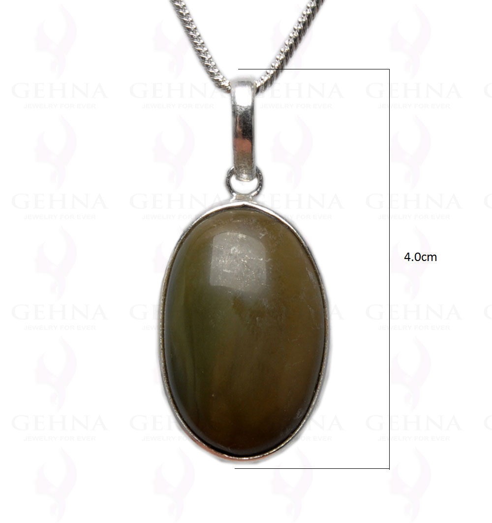Green Creek Jasper Gemstone Studded Pendant In.925 Silver Overlay GP3802
