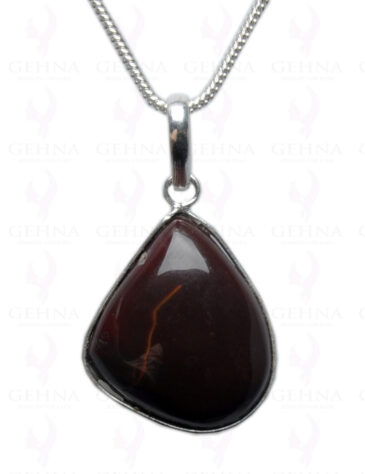 Red Mookaite Gemstone Studded Pendant In.925 Silver Overlay GP3804