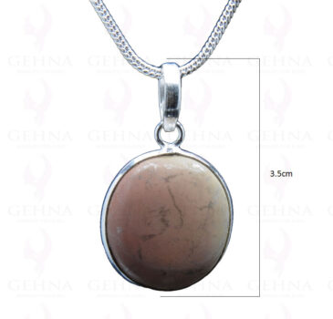 Creek Jasper Gemstone Studded Pendant In.925 Silver Overlay GP3808