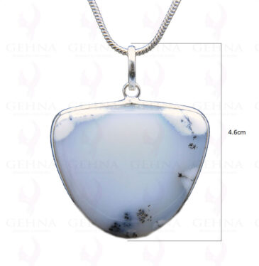 Dendritic Agate Gemstone Studded Pendant In.925 Silver Overlay GP3818