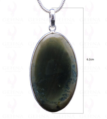 Creek Jasper Gemstone Studded Pendant In.925 Silver Overlay GP3824