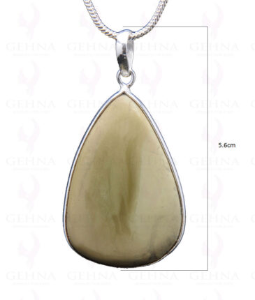 Creek Jasper Gemstone Studded Pendant In.925 Silver Overlay GP3831
