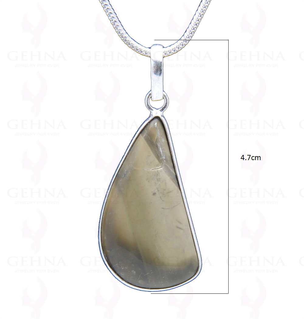 Desert Sage Jasper Gemstone Studded Pendant In.925 Silver Overlay GP3844