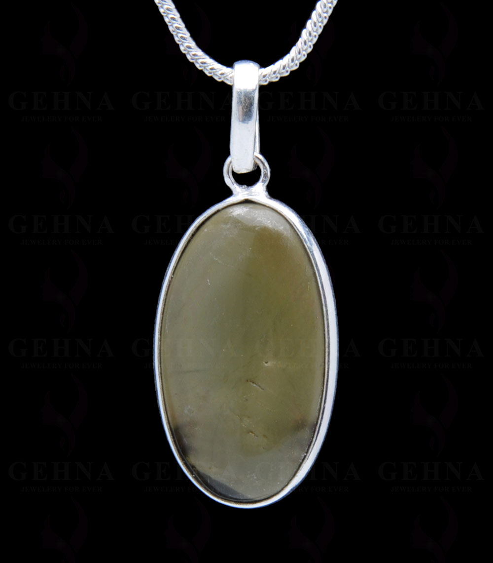 Creek Jasper Gemstone Studded Pendant In.925 Silver Overlay GP3852