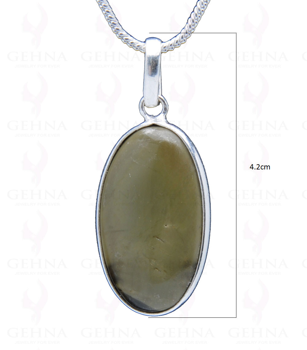 Creek Jasper Gemstone Studded Pendant In.925 Silver Overlay GP3852