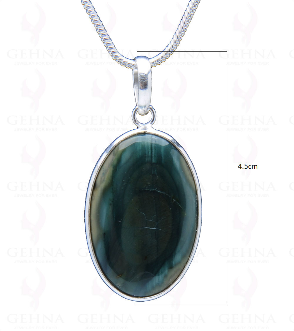 Desert Sage Jasper Gemstone Studded Pendant In.925 Silver Overlay GP3853