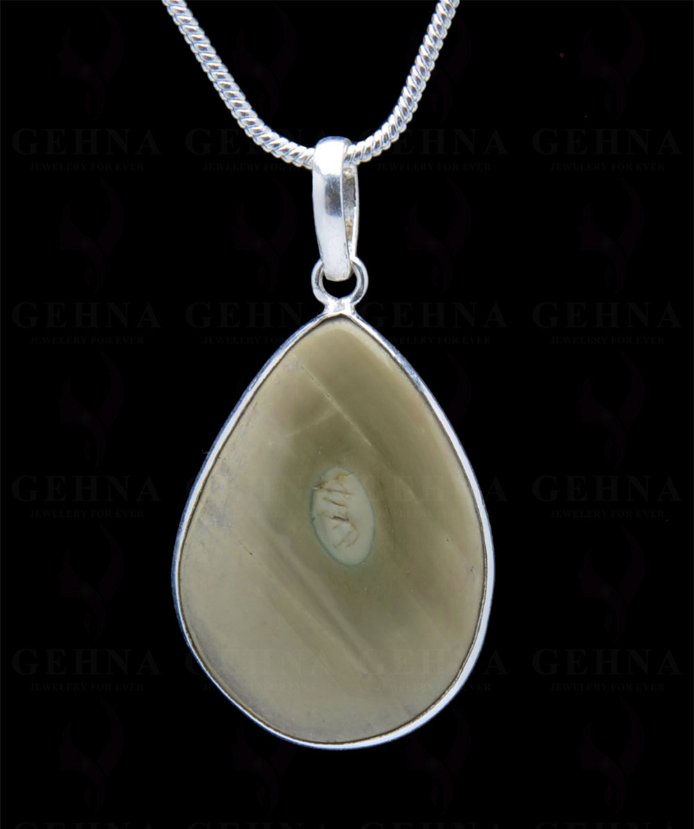 Creek Jasper Gemstone Studded Pendant In.925 Silver Overlay GP3859