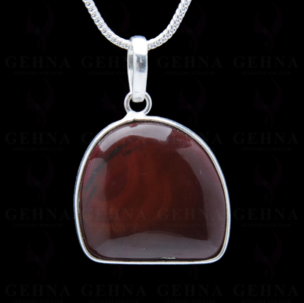 Red Mookaite Gemstone Studded Pendant In.925 Silver Overlay GP3860