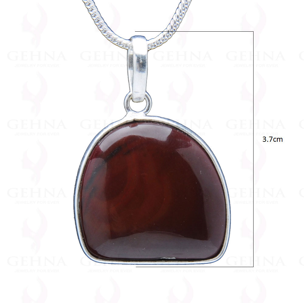 Red Mookaite Gemstone Studded Pendant In.925 Silver Overlay GP3860