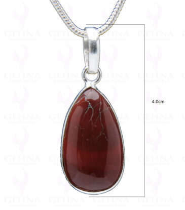 Red Mookaite Gemstone Studded Pendant In.925 Silver Overlay GP3881