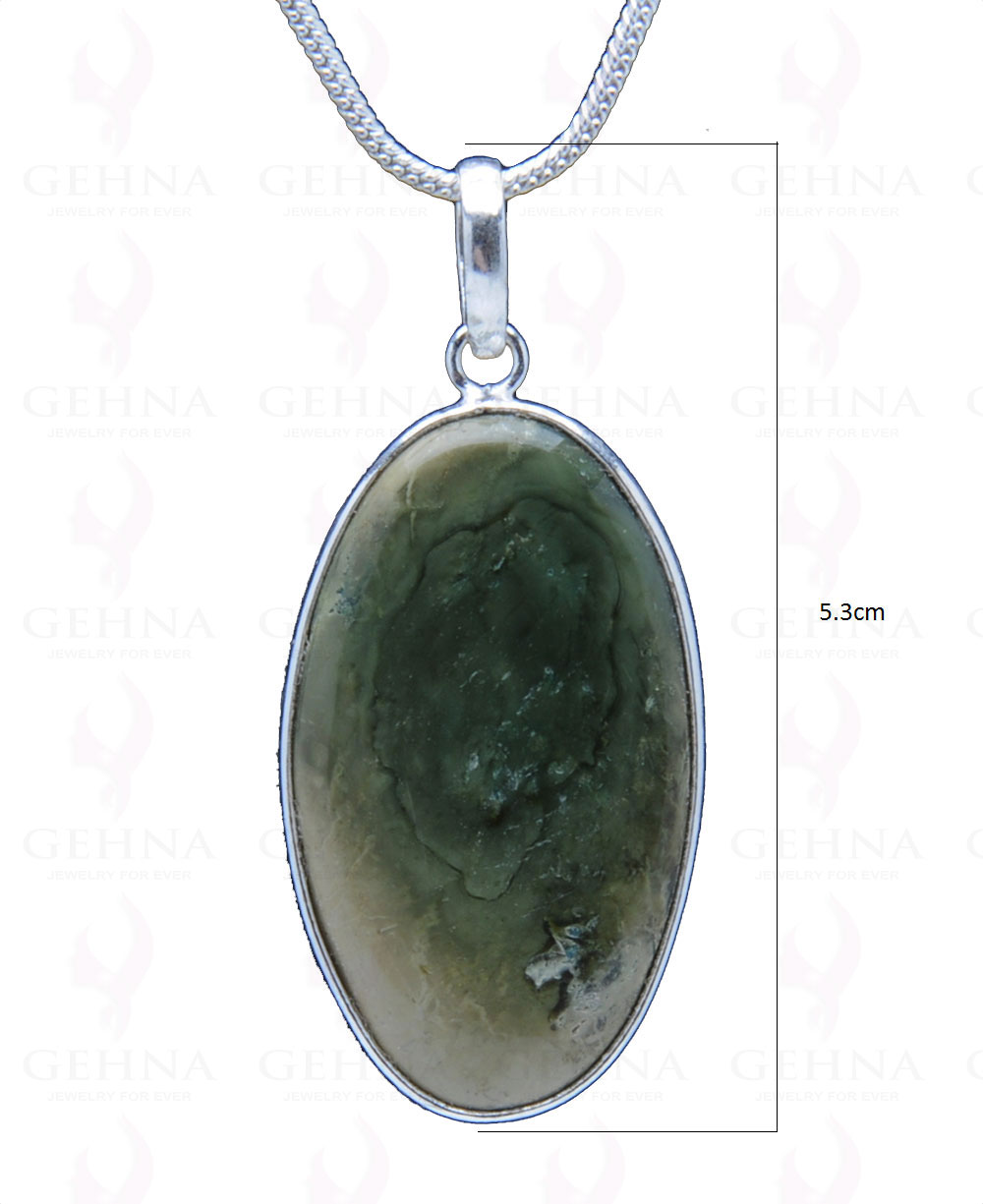 Desert Sage Jasper Gemstone Studded Pendant In.925 Silver Overlay GP3882