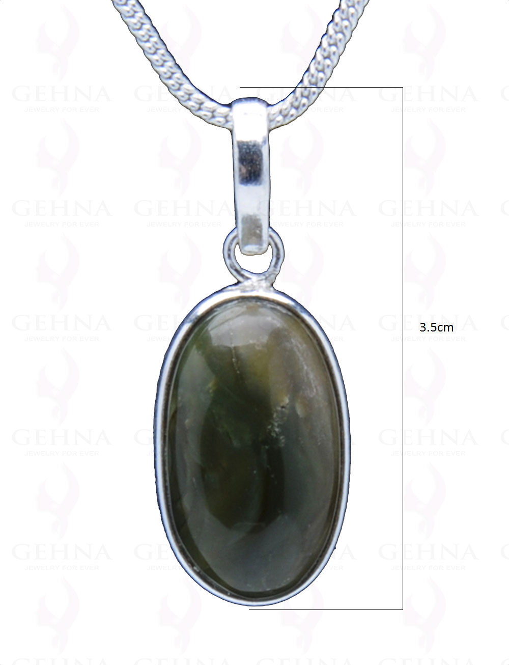 Creek Jasper Gemstone Studded Pendant In.925 Silver Overlay GP3890