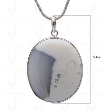 Dendritic Agate Gemstone Studded Pendant In.925 Silver Overlay GP3898