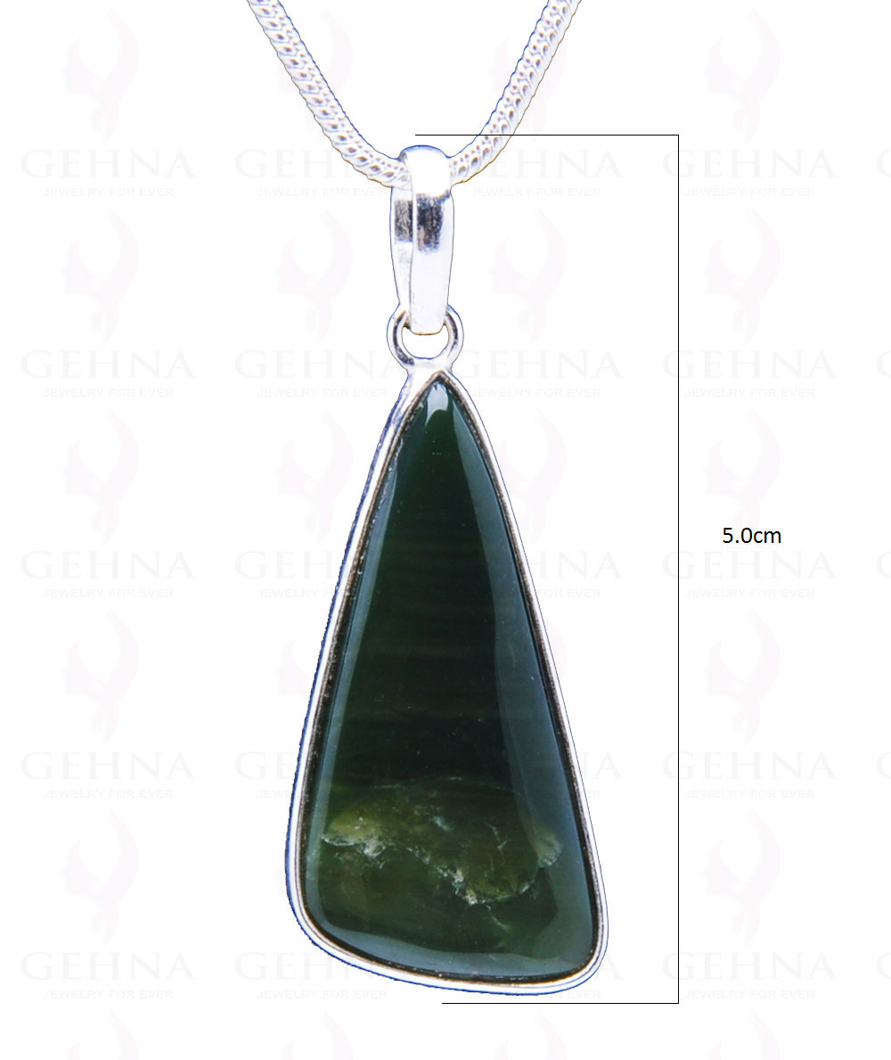Creek Jasper Gemstone Studded Pendant In.925 Silver Overlay GP3918