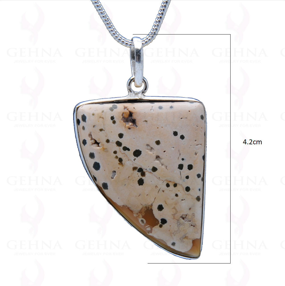 Ocean Jasper Gemstone Studded Pendant In.925 Silver Overlay GP3922