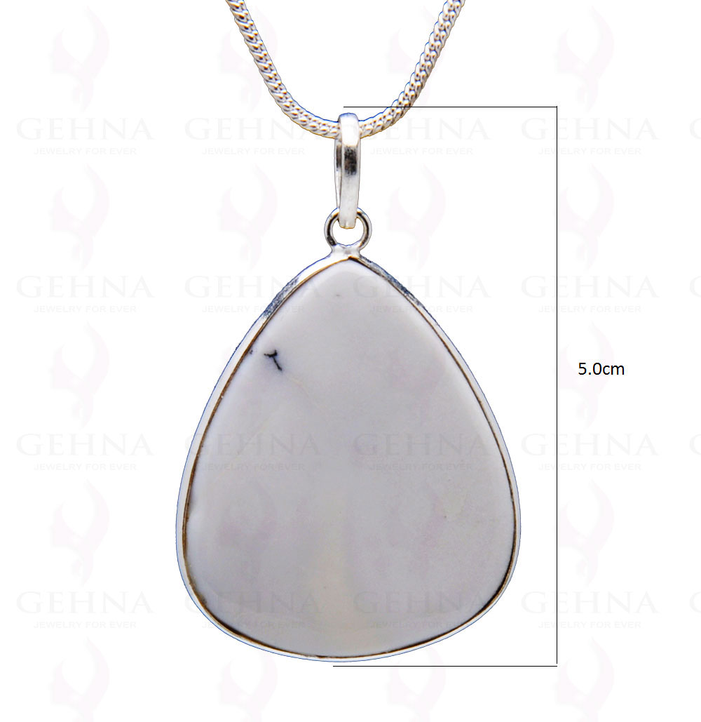 Dendritic Agate Gemstone Studded Pendant In.925 Silver Overlay GP3927