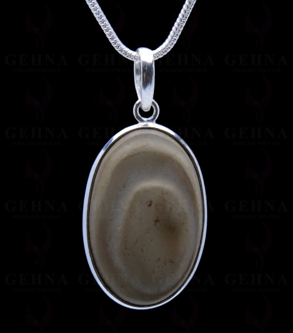 Creek Jasper Gemstone Studded Pendant In.925 Silver Overlay GP3930