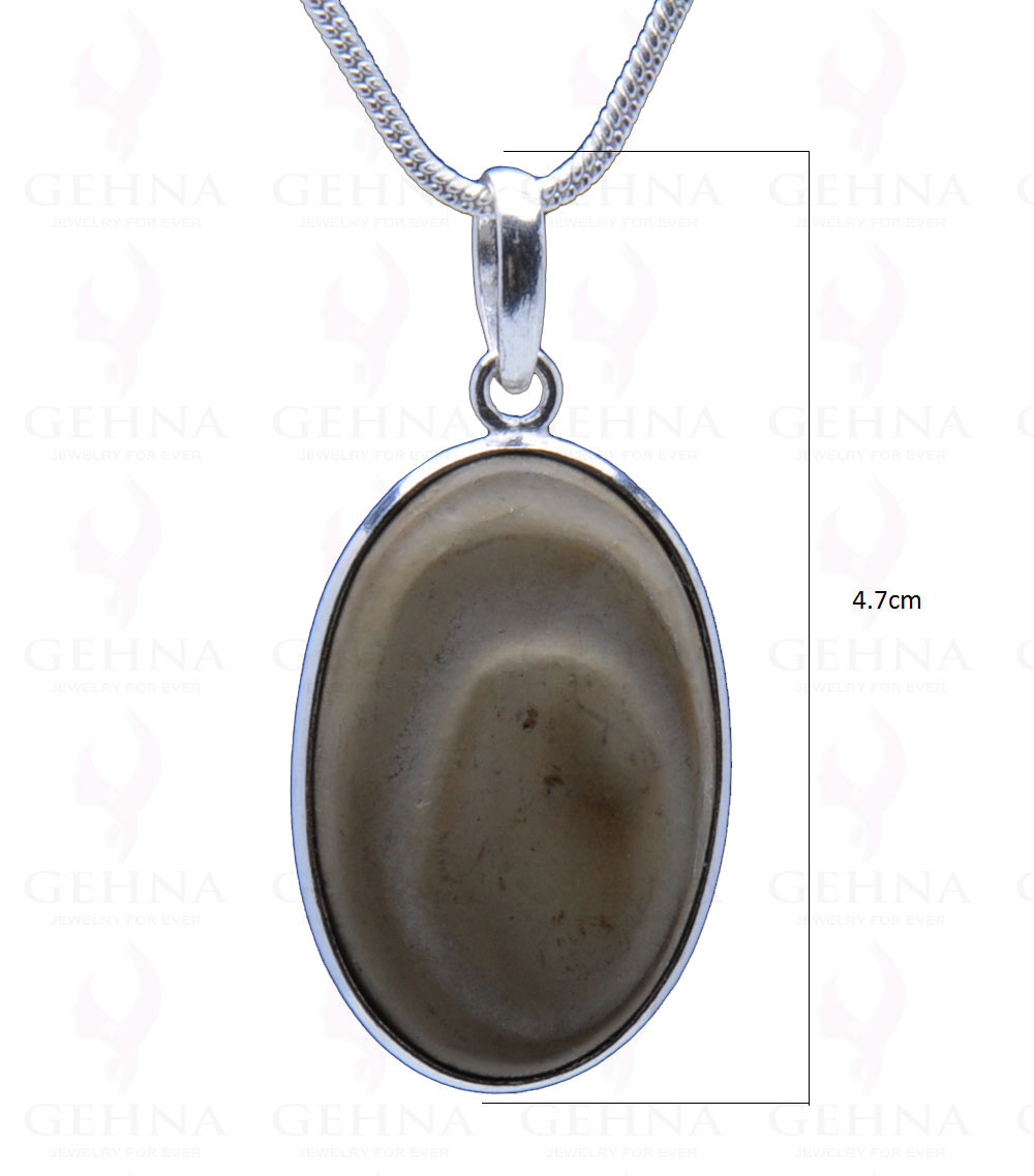 Creek Jasper Gemstone Studded Pendant In.925 Silver Overlay GP3930