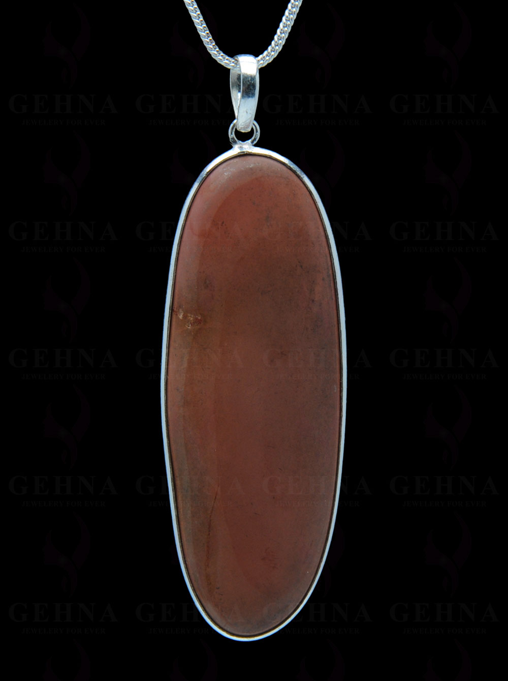 Creek Jasper Gemstone Studded Pendant In.925 Silver Overlay GP3933