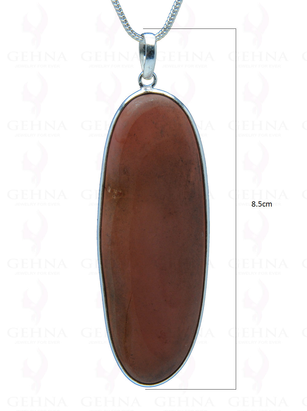 Creek Jasper Gemstone Studded Pendant In.925 Silver Overlay GP3933