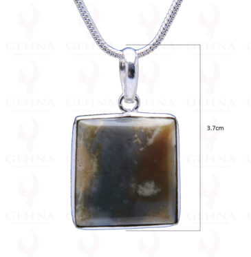 Creek Jasper Gemstone Studded Pendant In.925 Silver Overlay GP3959