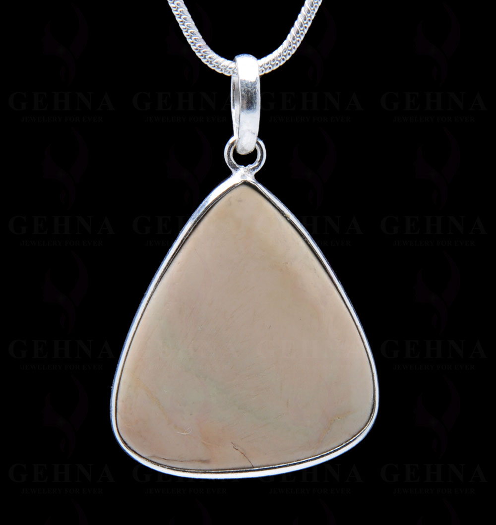 Creek Jasper Gemstone Studded Pendant In.925 Silver Overlay GP3965