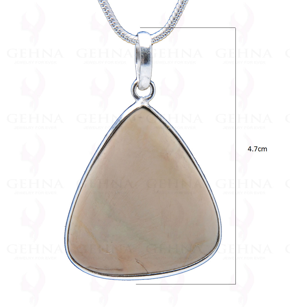 Creek Jasper Gemstone Studded Pendant In.925 Silver Overlay GP3965