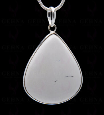 Dendritic Agate Gemstone Studded Pendant In.925 Silver Overlay GP3966