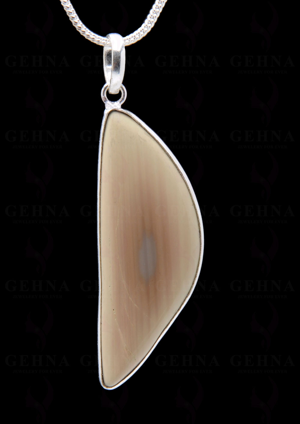 Creek Jasper Gemstone Studded Pendant In.925 Silver Overlay GP3976