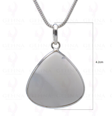 Dendritic Agate Gemstone Studded Pendant In.925 Silver Overlay GP3978